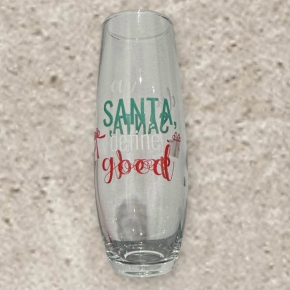 🎅🏼 Dear Santa Define Good stemless champagne Christmas glasses 6oz flutes - Picture 5 of 11
